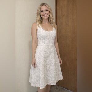 Evan Picone White Sleeveless Dress